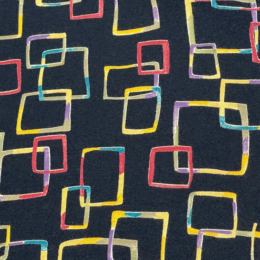 Old Skool Black Polo Shirt with Geometric Design - Picture 4 of 7